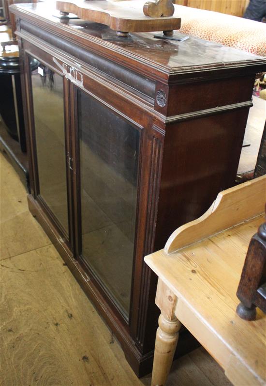 Glazed mahogany dwarf  bookcase